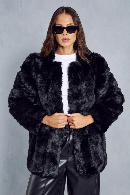 MissPap Oversized Luxe Panelled Faux Fur Coat 1