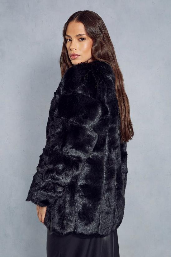 MissPap Oversized Luxe Panelled Faux Fur Coat 3