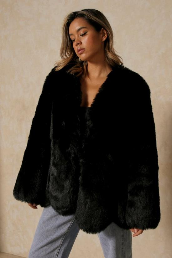 MissPap Luxe Panelled Faux Fur Coat 1