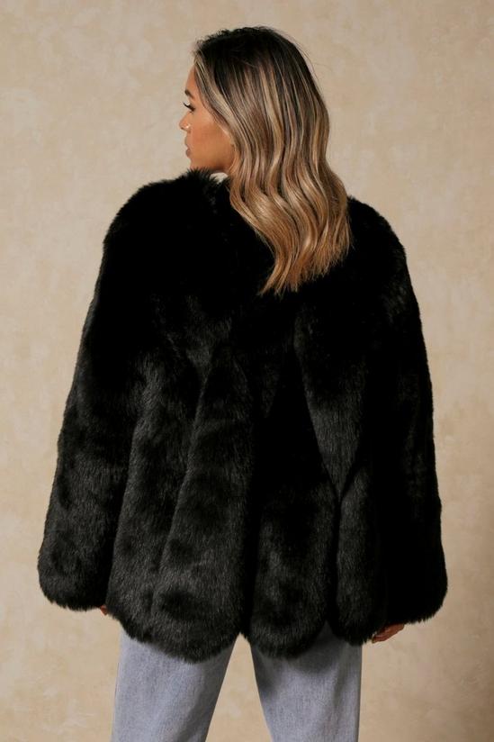MissPap Luxe Panelled Faux Fur Coat 3
