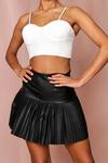 MissPap Leather Look Pleated Mini Skirt thumbnail 1