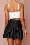 MissPap Leather Look Pleated Mini Skirt thumbnail 2