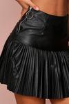 MissPap Leather Look Pleated Mini Skirt thumbnail 4