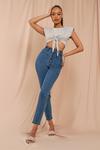 MissPap High Waisted Buckle Belted Skinny Jeans thumbnail 1