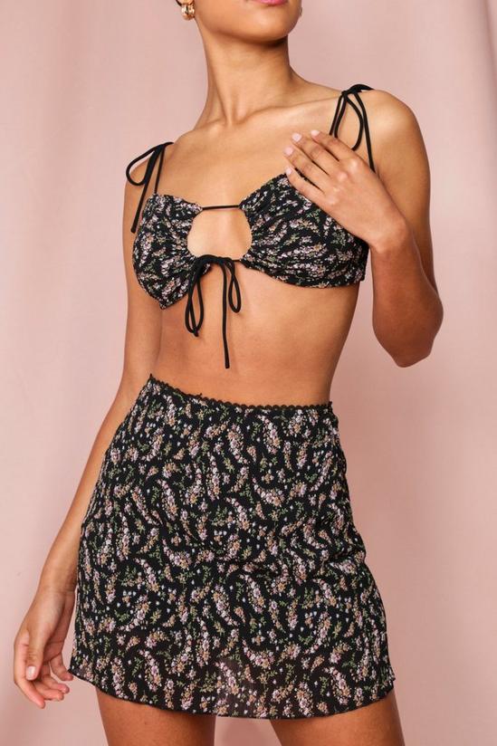 MissPap Ditsy Floral Pleated Bralet & Skirt Co Ord 1