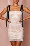 MissPap Lace Ruched Tie Strap Mini Dress thumbnail 1