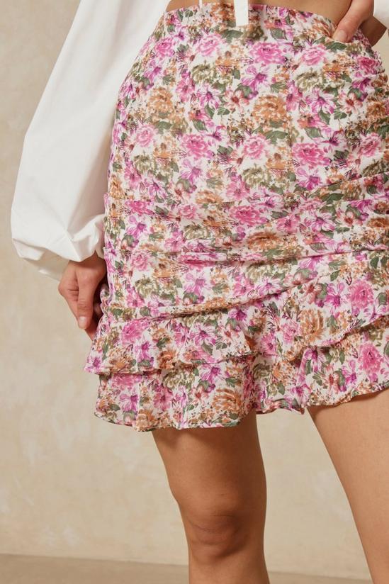 MissPap floral ruffle hem mini skirt 2