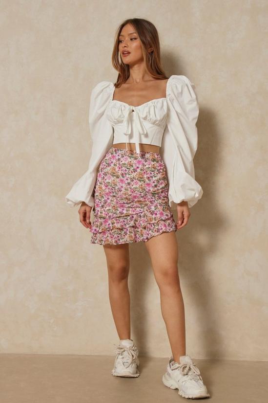 MissPap floral ruffle hem mini skirt 4