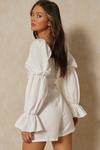 MissPap Button front ruched balloon sleeve playsuit thumbnail 3