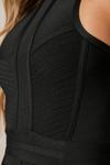 MissPap High Neck Rib Panelled Bandage Dress thumbnail 4