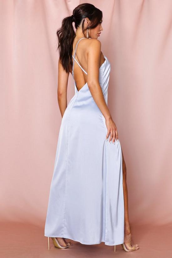 MissPap Premium Satin Backless Panelled Maxi Dress 2