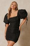 MissPap Ruched Puff Sleeve Square Neck Dress thumbnail 1