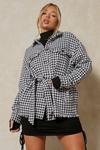 MissPap Oversized Dogtooth Belted Jacket thumbnail 1