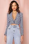 MissPap Dogtooth Shoulder Pad Cropped Blazer thumbnail 3