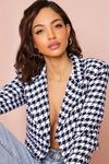 MissPap Dogtooth Shoulder Pad Cropped Blazer thumbnail 4