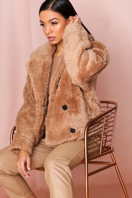 MissPap Teddy Faux Fur Double Breasted Jacket 1