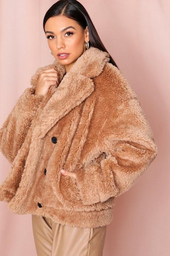 MissPap Teddy Faux Fur Double Breasted Jacket 3