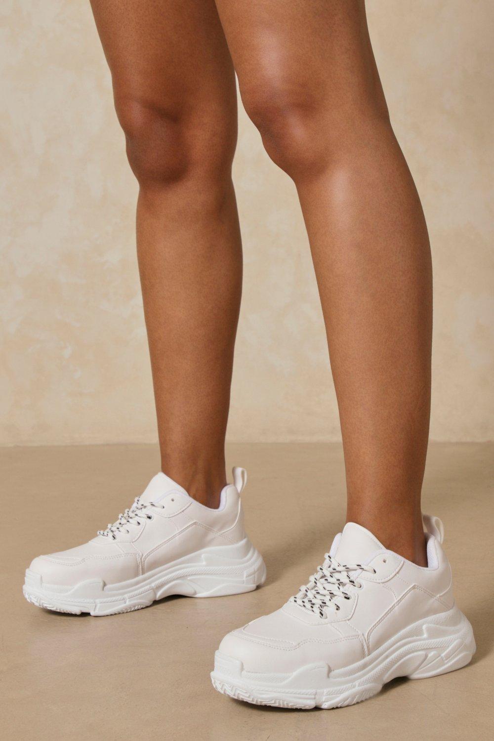 Public desire fiyah hot sale white chunky trainers