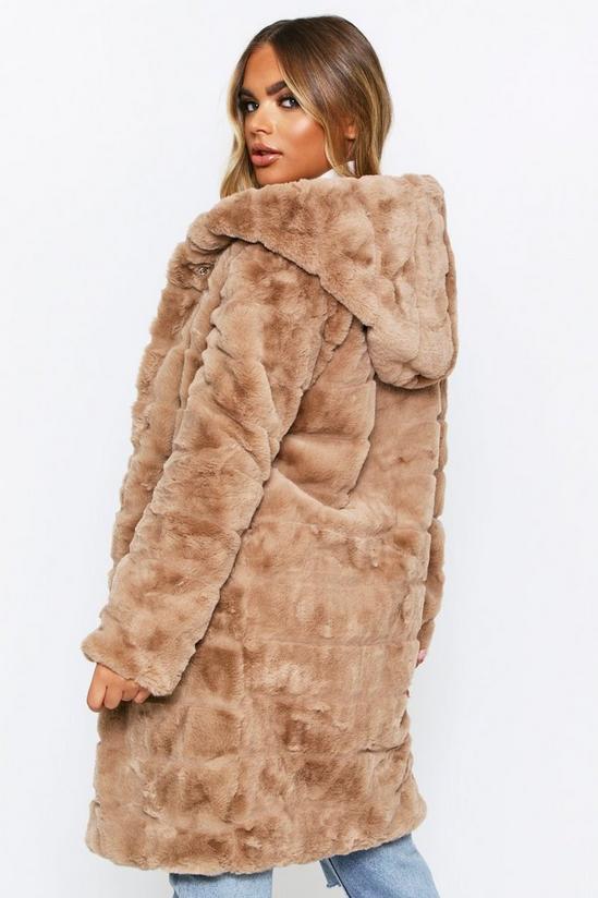 MissPap Hooded Faux Fur Pannel Coat 3