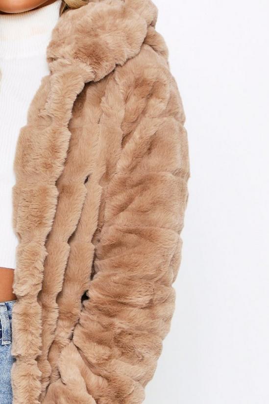 MissPap Hooded Faux Fur Pannel Coat 4