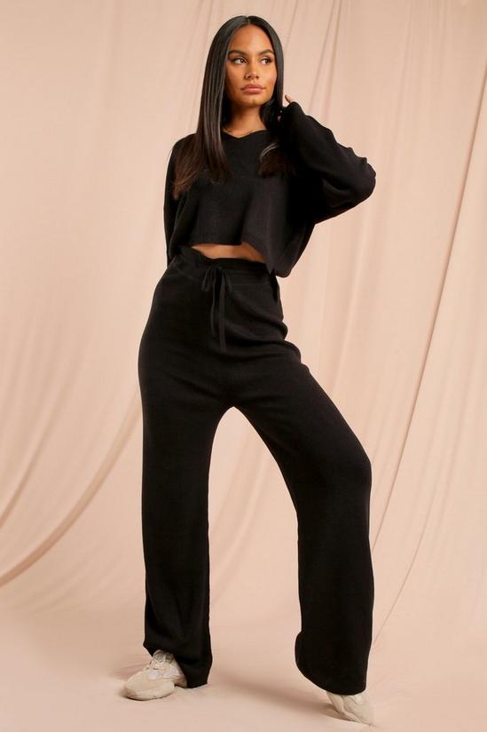 MissPap Knitted Crop Jumper And Wide Leg Trouser Set 1