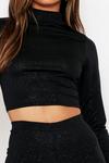 MissPap Glitter High Neck Cropped Top thumbnail 4