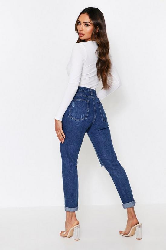 MissPap High Waisted Rip Knee Mom Jeans 2