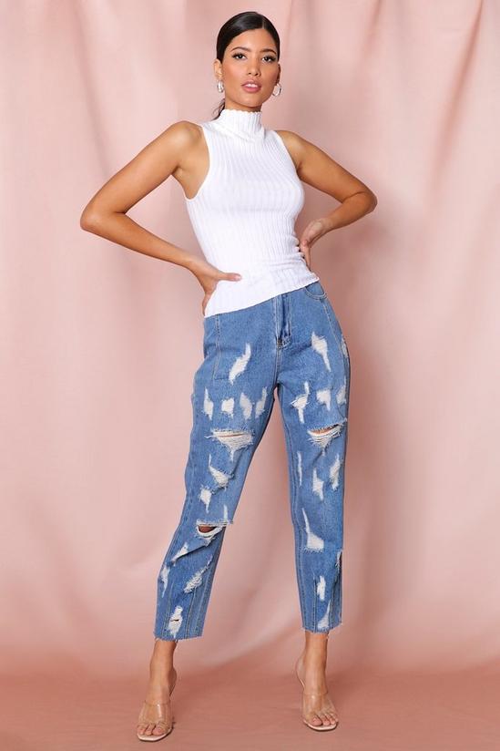 MissPap Distressed High Waisted Mom Jeans 1
