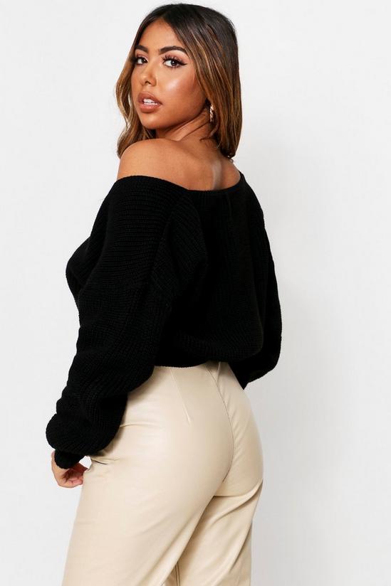 MissPap V Neck Slouchy Knitted Cropped Jumper 2