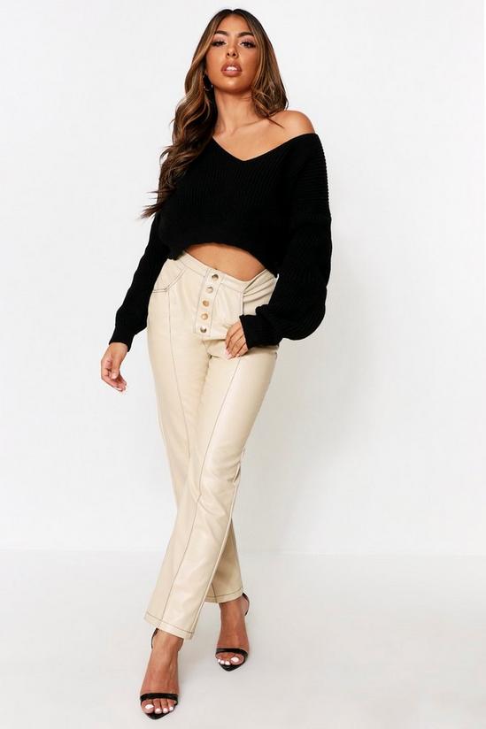 MissPap V Neck Slouchy Knitted Cropped Jumper 3