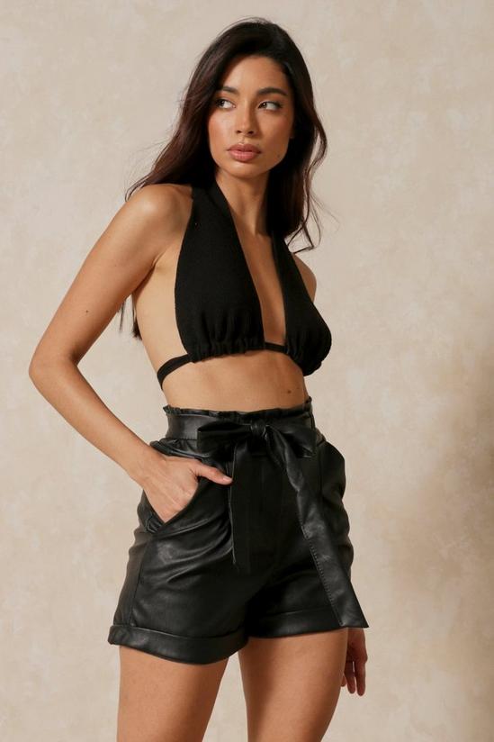 MissPap leather look Paper Bag Shorts 1