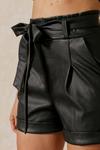 MissPap leather look Paper Bag Shorts thumbnail 6