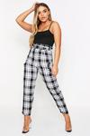 MissPap High Waisted Button Detail Checked Trousers thumbnail 1