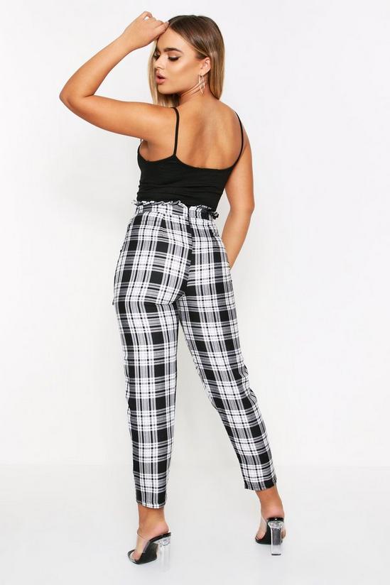 MissPap High Waisted Button Detail Checked Trousers 2