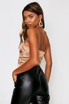 MissPap Ruched Front Gathered Satin Cami Top thumbnail 2