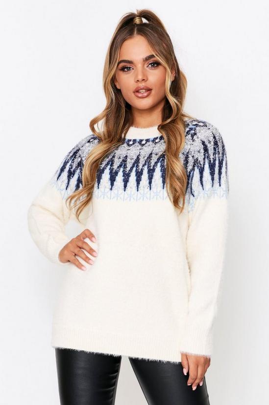 MissPap Christmas Feather Tinsel Jumper 1