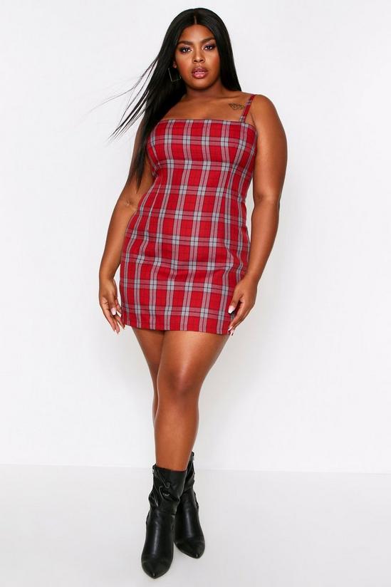 MissPap Square Neck Checked Pinafore Dress 1
