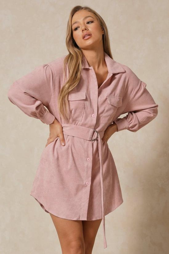 MissPap Puff Sleeve Belted Cord Dress 1