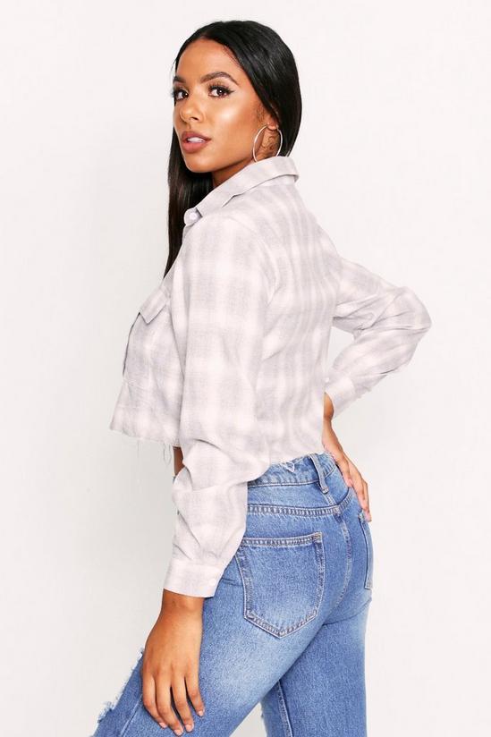 MissPap Cropped Pocket Detail Checked Shirt 2