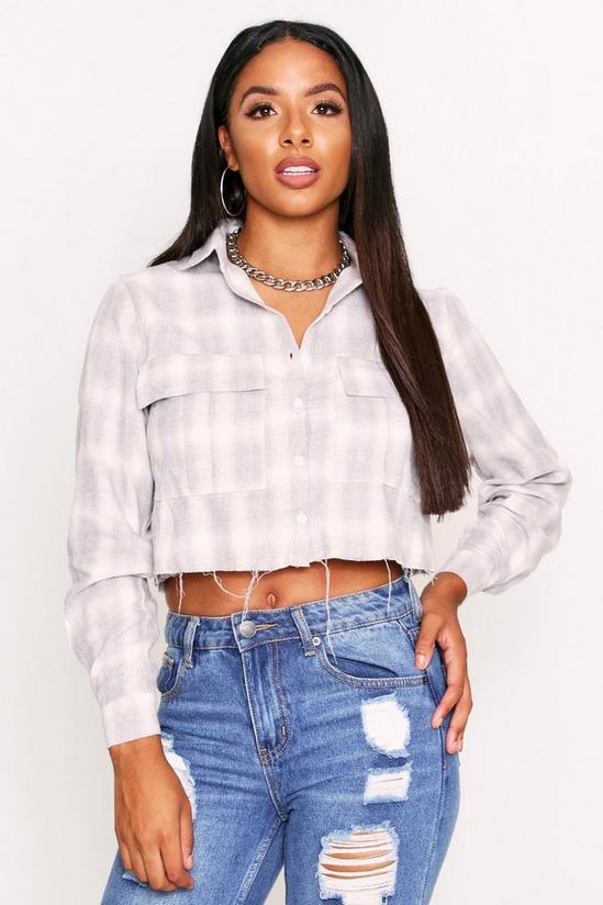 MissPap Cropped Pocket Detail Checked Shirt 3