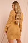 MissPap Ribbed Knitted Turtle Neck Jumper Dress thumbnail 2