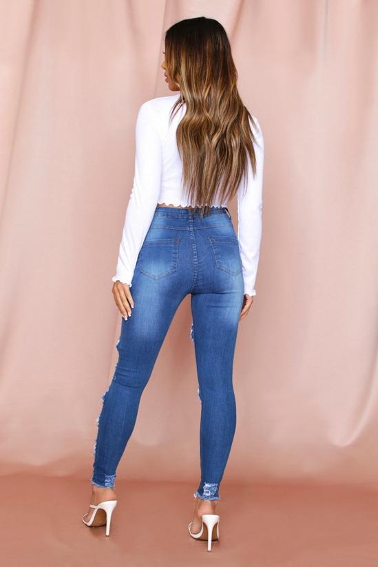 MissPap Button Front Ripped Skinny Jeans 2
