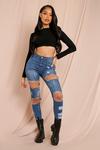 MissPap Extreme Ripped High Waisted Skinny Jean thumbnail 1