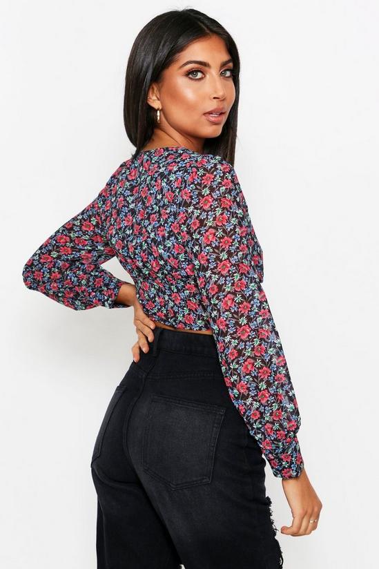 MissPap Floral Button Front Puff Sleeve Top 2