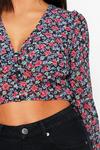 MissPap Floral Button Front Puff Sleeve Top thumbnail 4