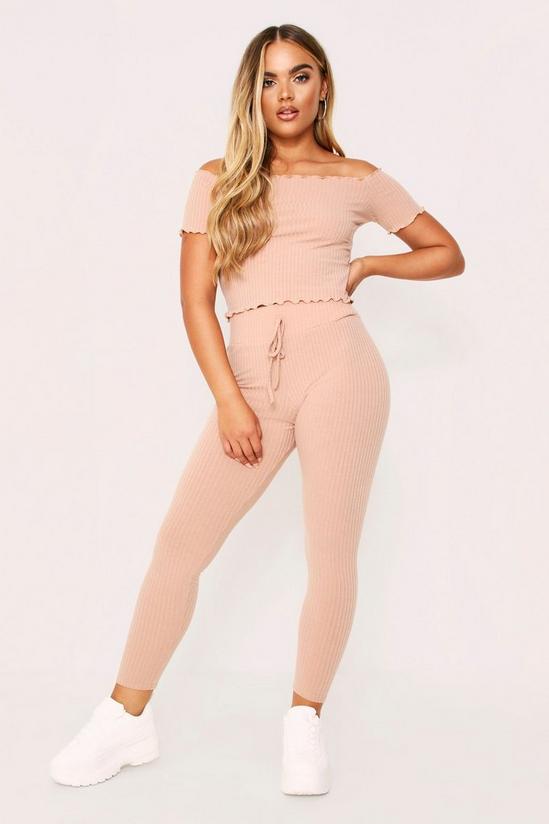 MissPap Lounge Set Rib With Joggers & Off The Shoulder Top 3