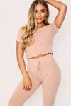 MissPap Lounge Set Rib With Joggers & Off The Shoulder Top thumbnail 4