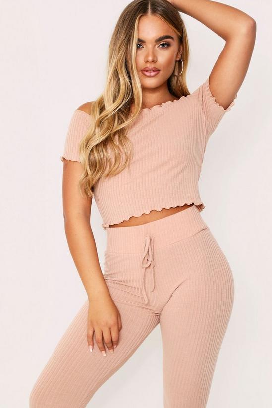 MissPap Lounge Set Rib With Joggers & Off The Shoulder Top 4