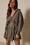 MissPap O-Ring Belted Oversized Shirt Dress thumbnail 5