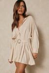 MissPap O-Ring Belted Oversized Shirt Dress thumbnail 1